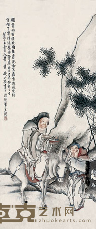 驴背田翁 立轴 77×33cm