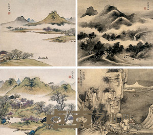 山水 册页 （十二开） 28×32cm×12