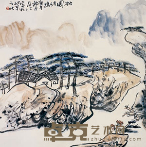 刘占江 松园清幽 立轴 68×68cm