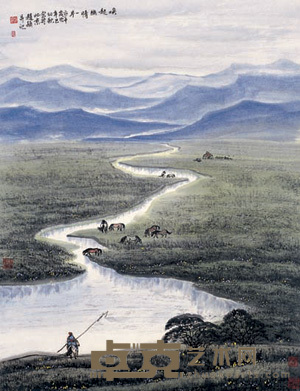 赵颖 唤起幽情一片 立轴 80×61cm