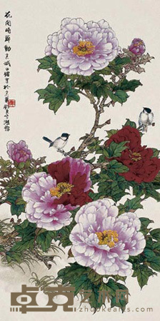 田镛 花开时节动京城 镜心 100×49cm