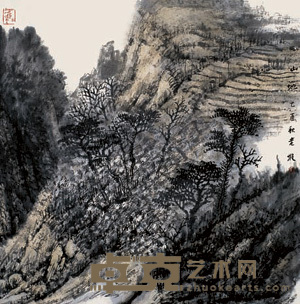 朝敬伟 山地 镜心 68×68cm