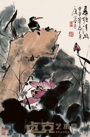 康宁 夏塘清幽 立轴 68×46cm