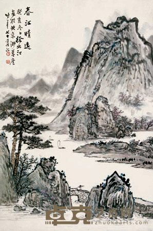 春江晴远 立轴 67×45cm