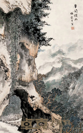 山水 镜心 66×42cm