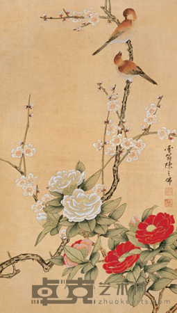 花鸟 立轴 66×38cm