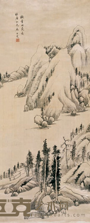 仿北苑山水 立轴 94×39cm