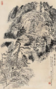 张仃 丁卯（1987年）作 山水 立轴