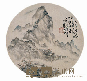仿古山水 镜心 24×24cm
