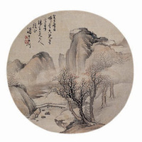 仿古山水 圆光