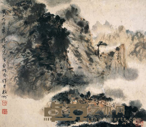山水 镜心 36×41cm