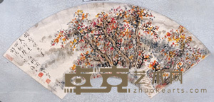 邵洛羊 山水 扇面 18×50cm