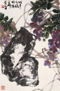 许麟庐 戊午（1978年）作 紫藤 立轴