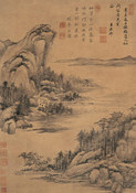 仿梅道人山水 立轴