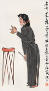 叶浅予 1982年作 京韵大鼓 立轴