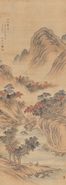 秋山萧寺 立轴