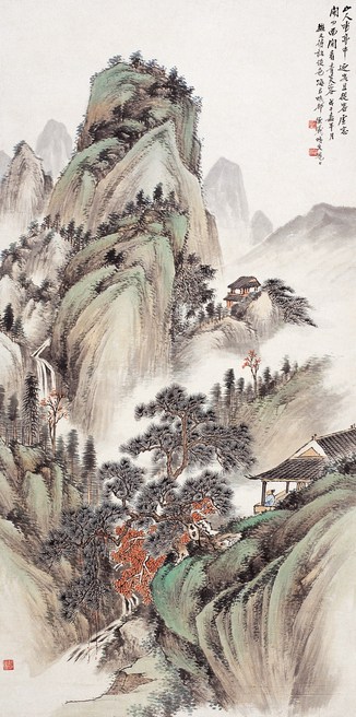 徐 曦 松壑观涛 设色纸本 立轴