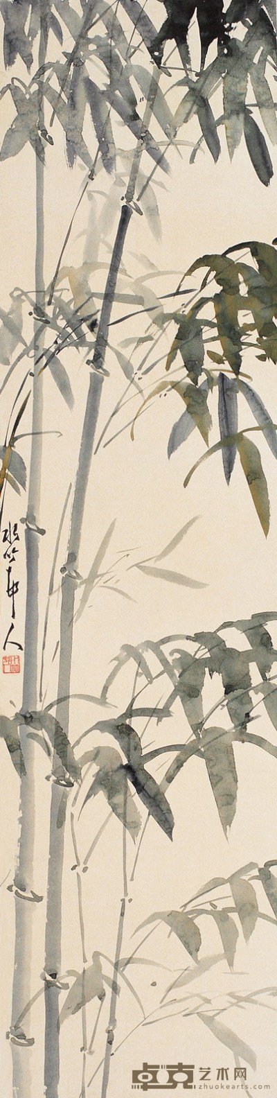 徐世昌 清风图 设色纸本 立轴 126.5×32cm