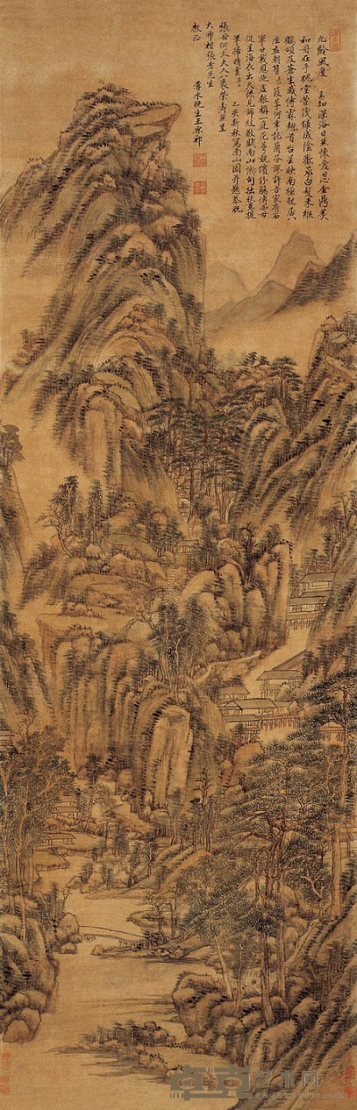 王原祁 南山图 设色绢本 立轴 165×54.5cm