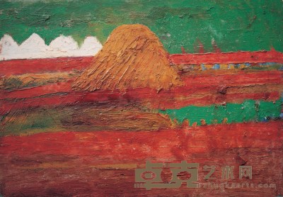 李青萍 风景 木版油画 53×76cm