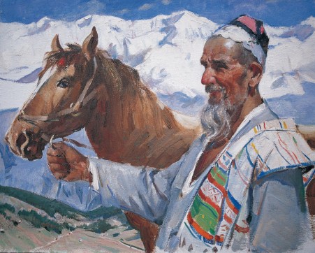 全山石 吐鲁番老人 布面油画