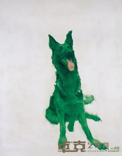周春芽 绿色的黑根 布面油画 150×120cm