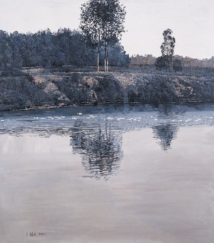 王龙生 春江 布面油画