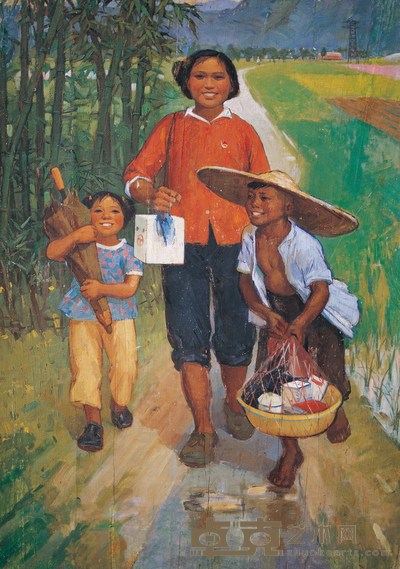 叶其璋 学习归来 木板油画 103×73cm