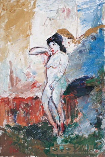 沙 耆 裸女 布面油画 81×54cm