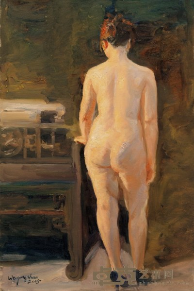 魏景山 站立的女人体 布面油画 90×60cm
