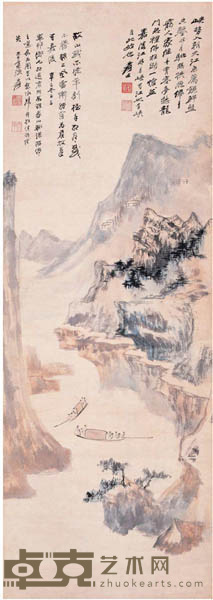 张大千 嘉陵胜景 立轴 84*34