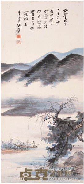 张大千 春云秋水 立轴 71*32