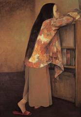 宫立龙 女孩 布面油画 45000-60000
