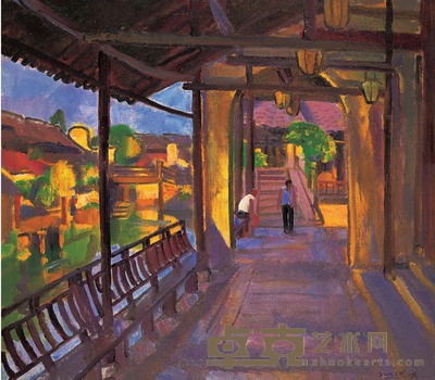 陈钧德 乌镇夕阳 布面油画 70*80